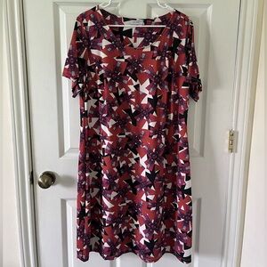 Triste Red Geometric Shapes Dress - Plus Size